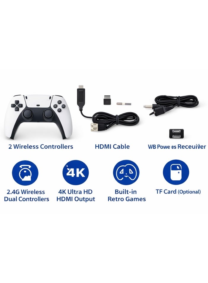 جايم جهاز ألعاب كلاسيكي 4K ألترا HD لاسلكي 2.4G مع يدين تحكم – ألعاب مدمجة – مخرج HDMI - Image 3